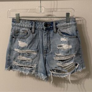 Stylish Ripped Denim Jean Shorts